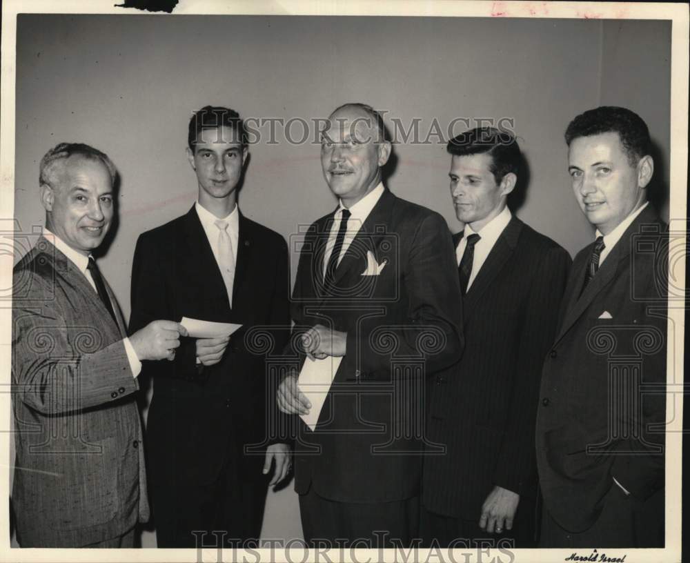 1958 Press Photo Group of Houston Businessmen, Andre A. Crispin, Belgian Consul