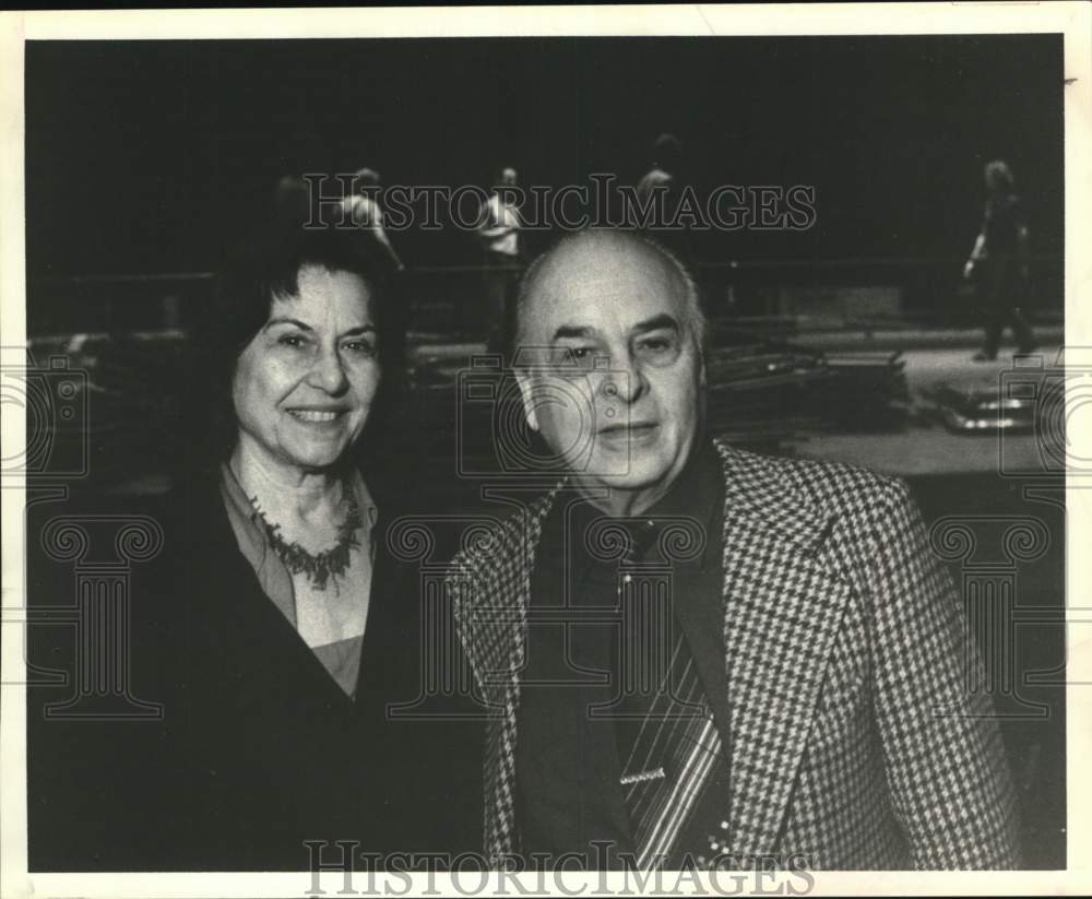 1982 Press Photo Composer/Conductor Carmine Coppola with Wife Italia, Houston- Historic Images