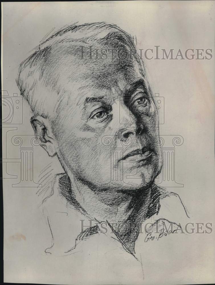 1949 Press Photo Drawing of author Thomas B. Costain - hca84410