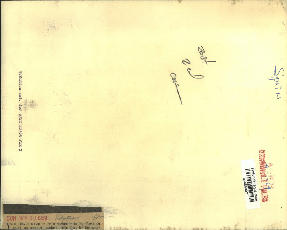 1969 Press Photo Cueva de Neria, Grotto in Spain - hca85007