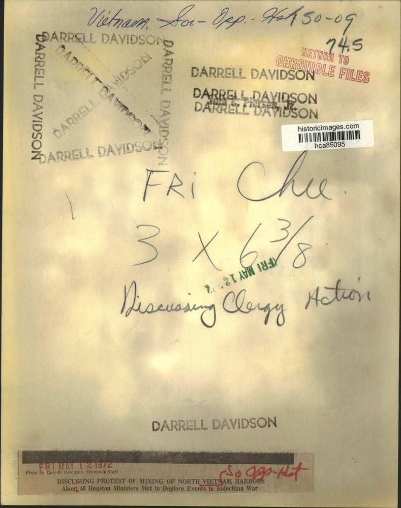 1972 Press Photo Houston, Texas Ministers Meet, Discuss Events in Vietnam War