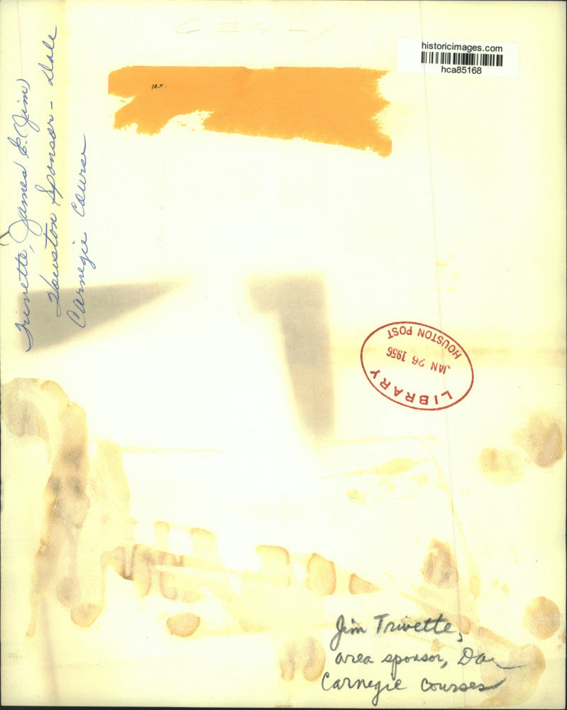 1956 Press Photo James E (Jim) Trivette, Houston sponsor, Dale Carnegie courses