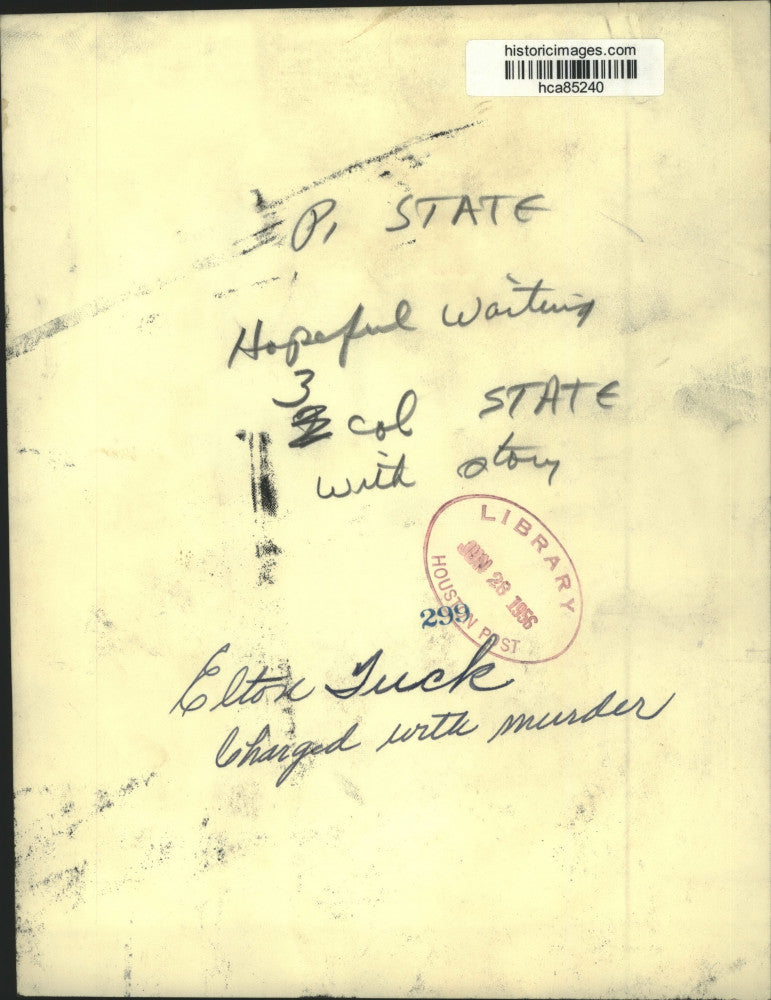 1956 Press Photo Charged Murderer, Elton Tuck with Woman - hca85240