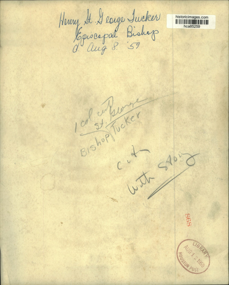 1959 Press Photo Henry St. George Tucker, Episcopal Bishop. - hca85259