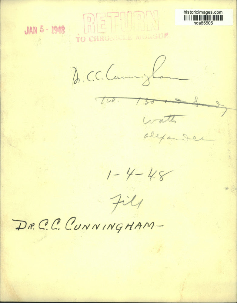 1948 Press Photo Doctor C.C. Cunningham - hca85505