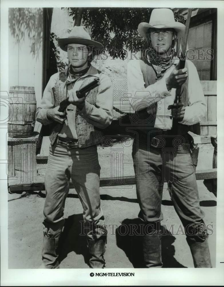 1979 Press Photo William Cullen, Bruce Boxleitner in &quot;How the West Was Won&quot;- Historic Images