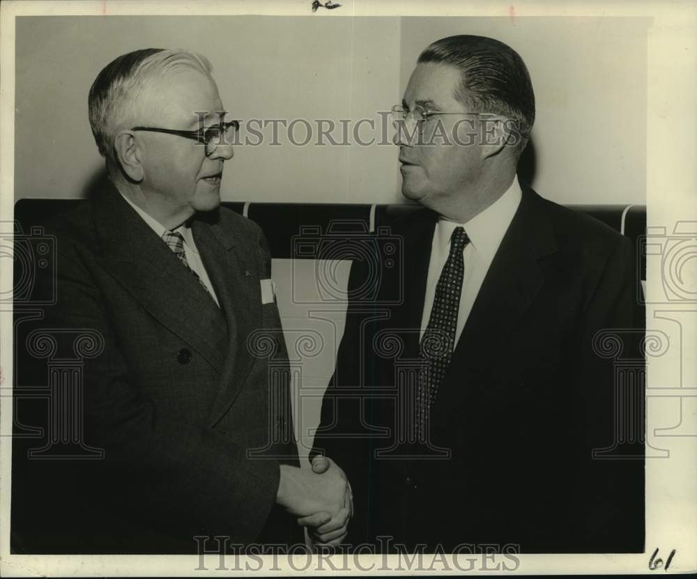 1955 Press Photo Dr. James A. Crain Succeeds R.A. Farnsworth on Board, Houston