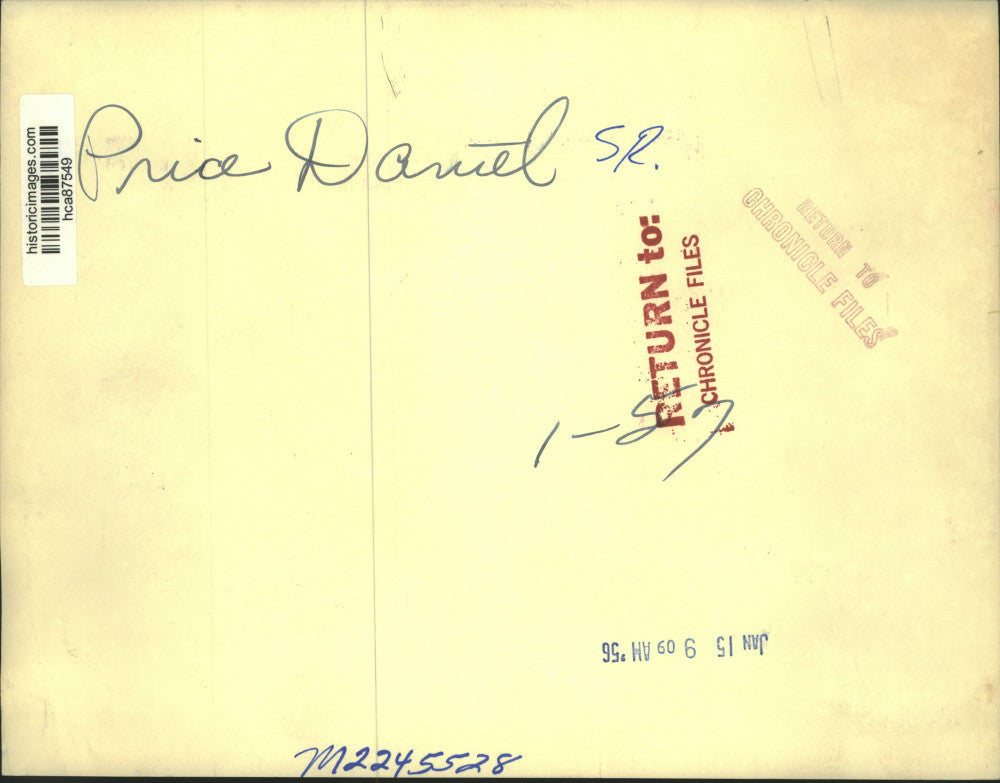 1956 Press Photo Price Senator Daniel Sr. with another person. - hca87549