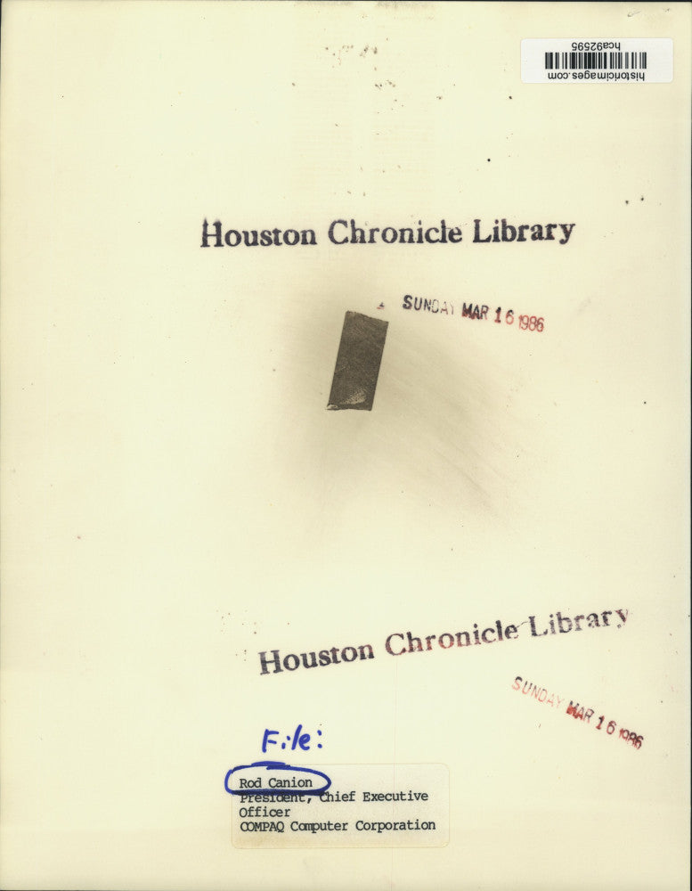 1986 Press Photo Ron Canion, President of COMPAQ Computer Corporation