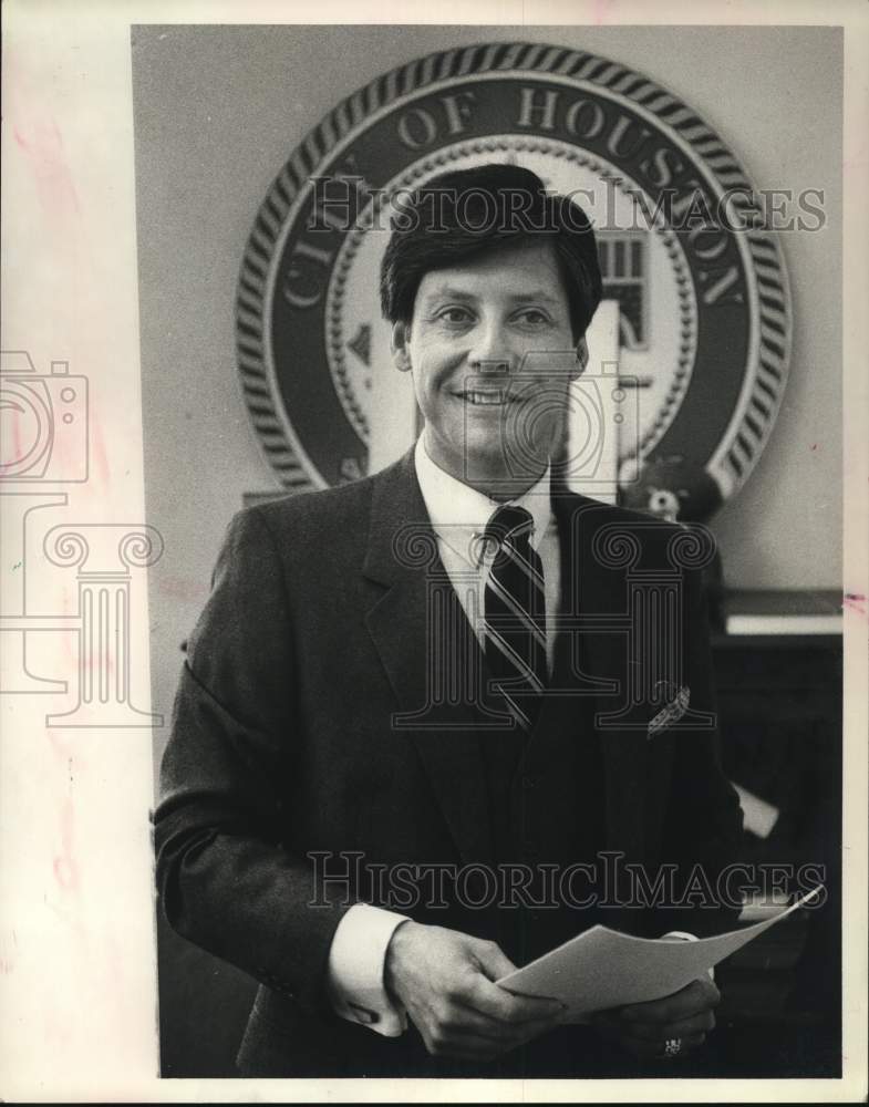 1981 Press Photo Henry de La Garza, press aide to Houston Mayor McConn