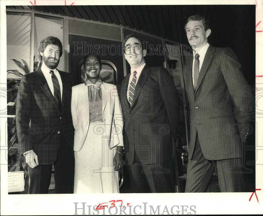 1980 Press Photo Jay Evans, Lisa Keener, John Braude, Brett Hansen; Houston- Historic Images