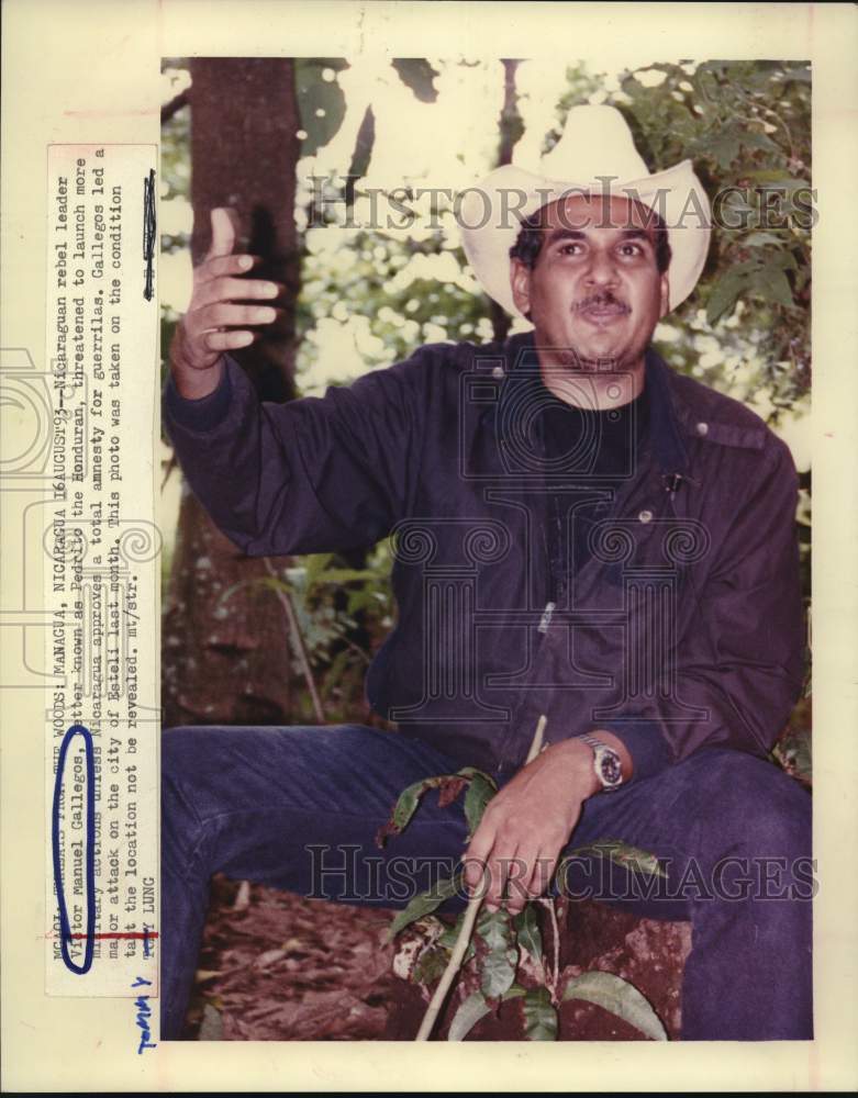 1993 Press Photo Rebel leader Victor Manuel Gallegos in Nicaragua - hca98446- Historic Images