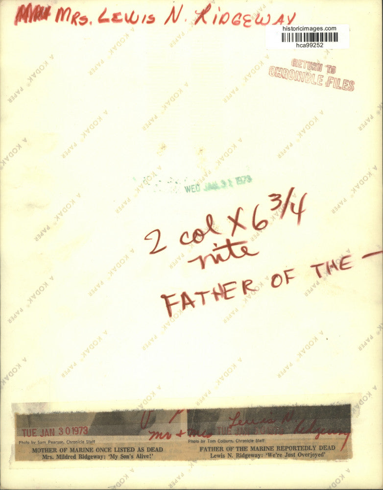 1963 Press Photo Lewis N. Ridgeway, Father of Marine - hca99252