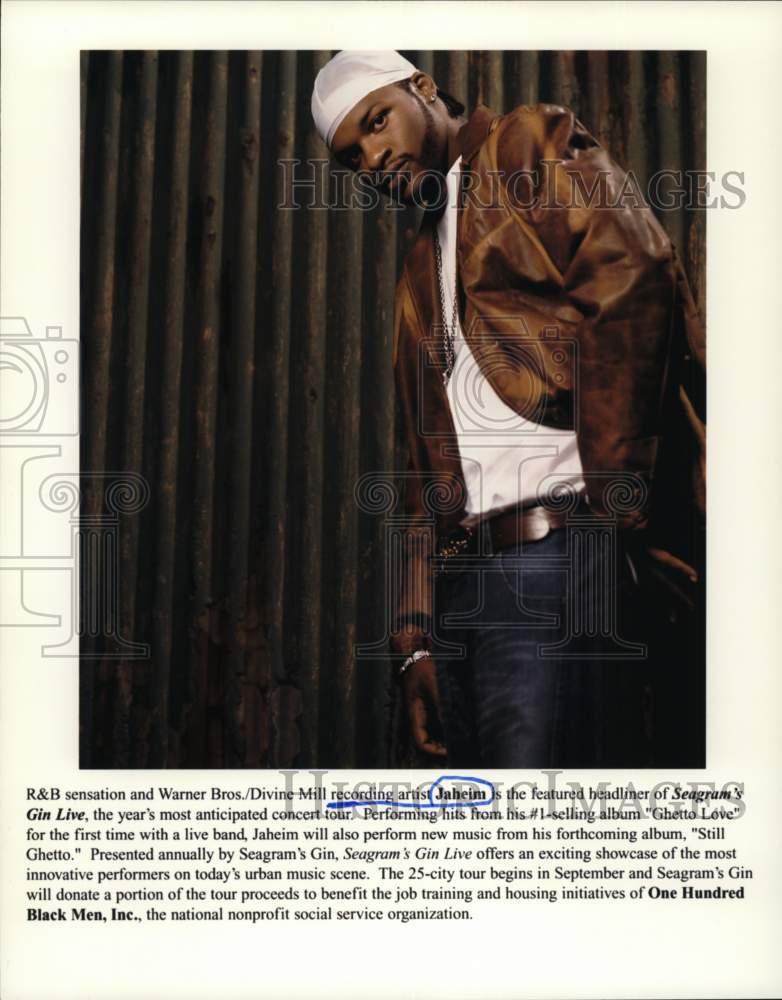 2003 Press Photo Recording artist Jaheim - Seagram&#39;s Gin Live headliner- Historic Images