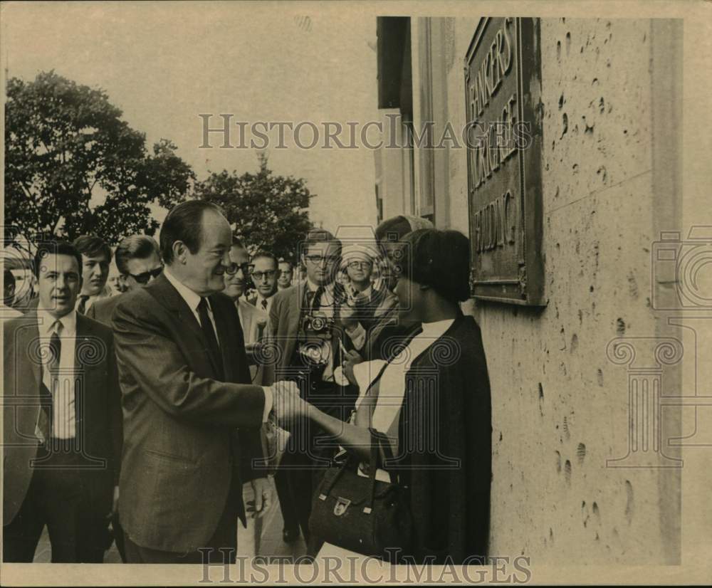 1968 Press Photo Vice President Hubert Humphrey during a visit to Houston, Texas- Historic Images