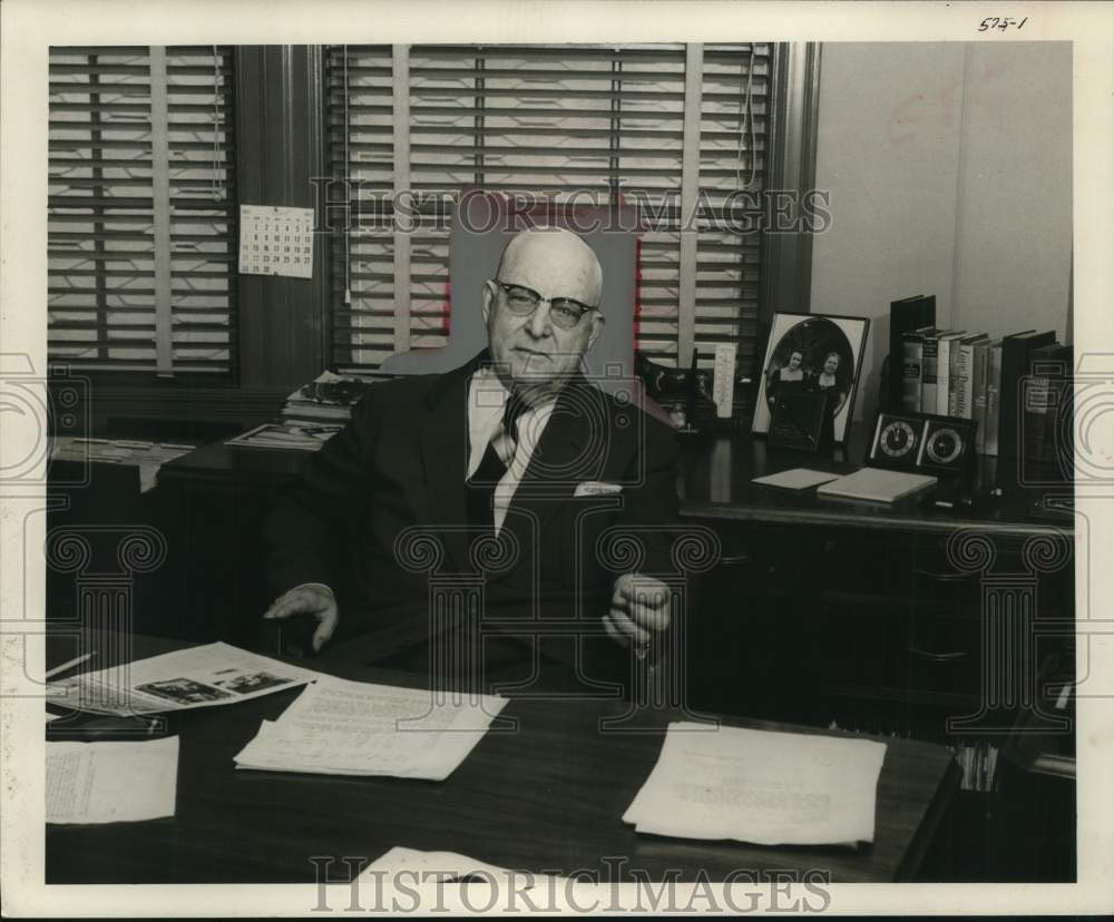 1959 Press Photo Harry J. Kuhn in his office. - hcb14929- Historic Images