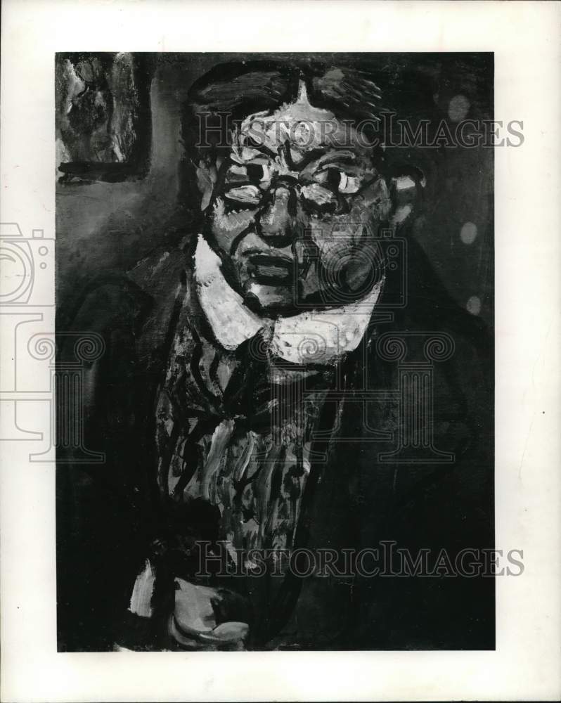 1965 Press Photo Portrait of Mr. X by Georges Roualt circa 1911 on oil on paper