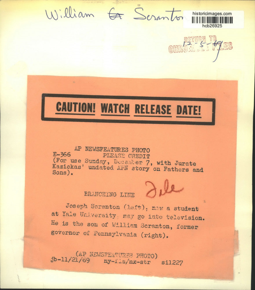 1969 Press Photo William Scranton, Pennsylvania governor, makes speech.