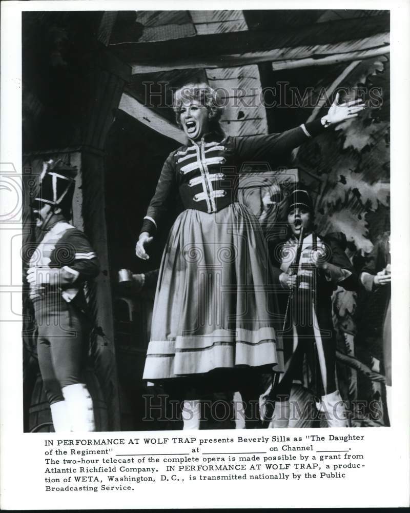 1975 Press Photo Beverly Sills stars in &quot;The Daughter of the Regiment&quot;- Historic Images