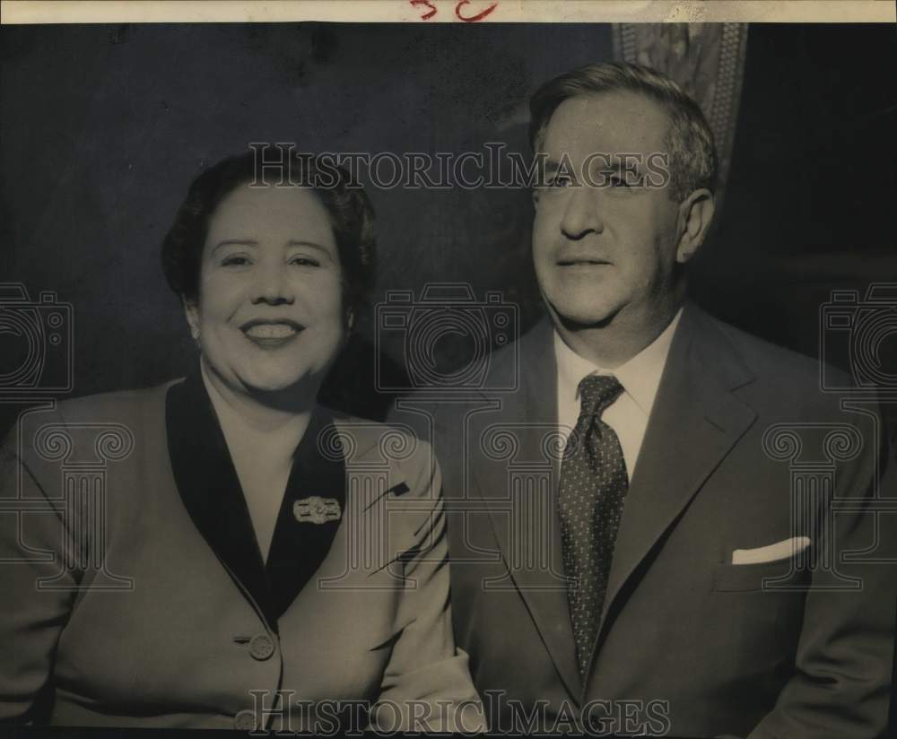 1951 Press Photo Ex-President of Mexico General Avila Camacho and wife smiling