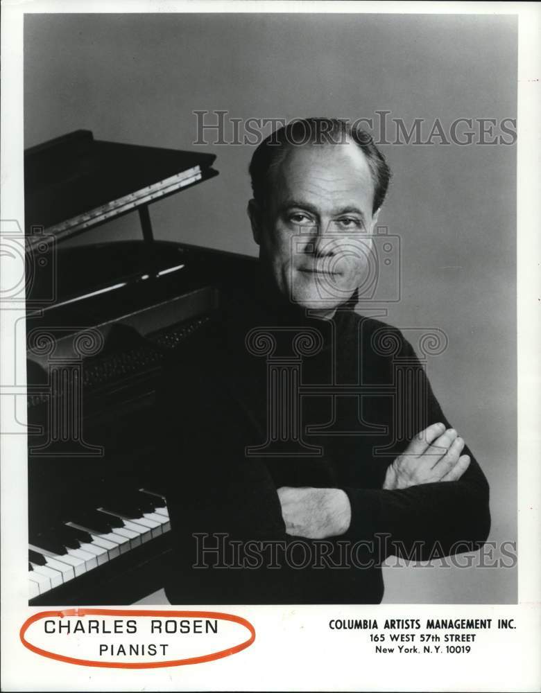 1982 Press Photo Scholar and Pianist Charles Rosen at the piano. - hcb38023- Historic Images