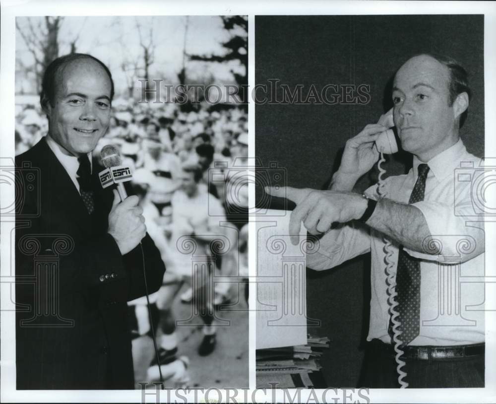 1986 Press Photo Larry Rawson, sportscaster and Morgan Stanley banker in NYC- Historic Images