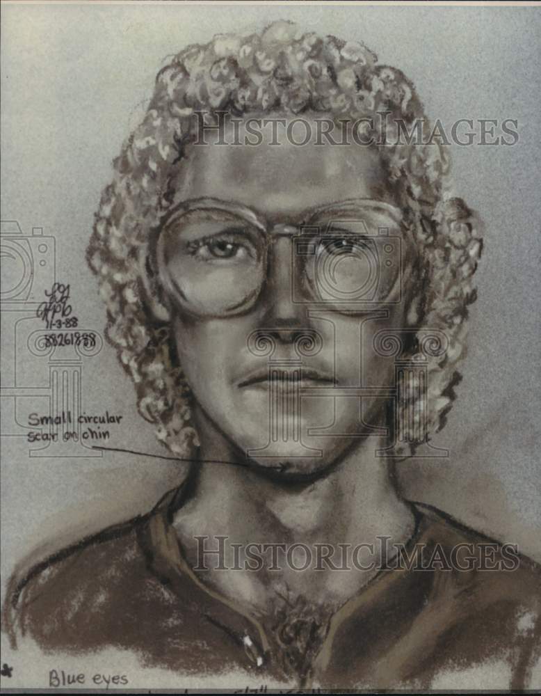 1988 Press Photo Composite drawing by Houston police of murder suspect- Historic Images