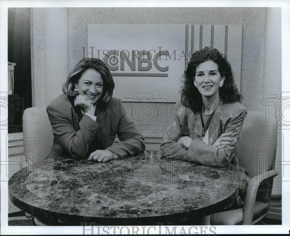 1993 Press Photo Jane Wallace and Mary Matalin, CNBC&#39;s &quot;Equal Time&quot; Co-hosts- Historic Images