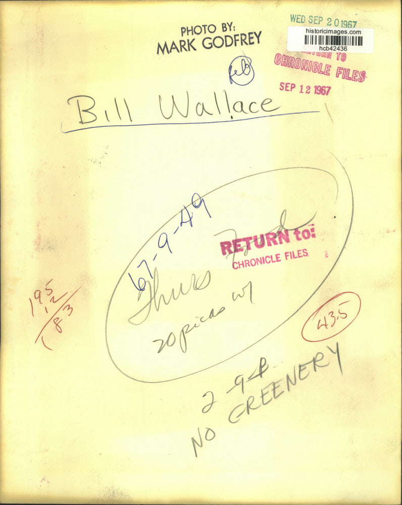 1967 Press Photo Bill Wallace - hcb42436