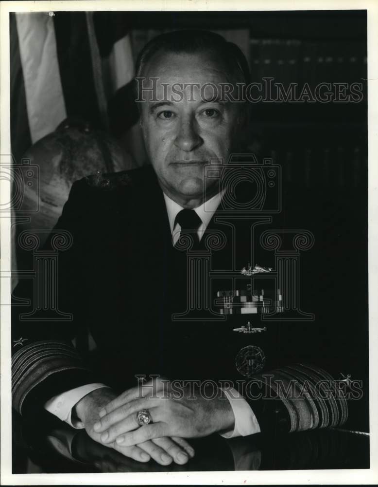 1986 Press Photo Navy Admiral Carlisle A. H. Trost - hcb47149- Historic Images