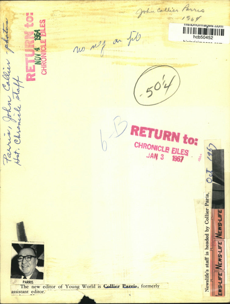 1964 Press Photo Collier Parris, member of The Houston Chronicle staff, Texas