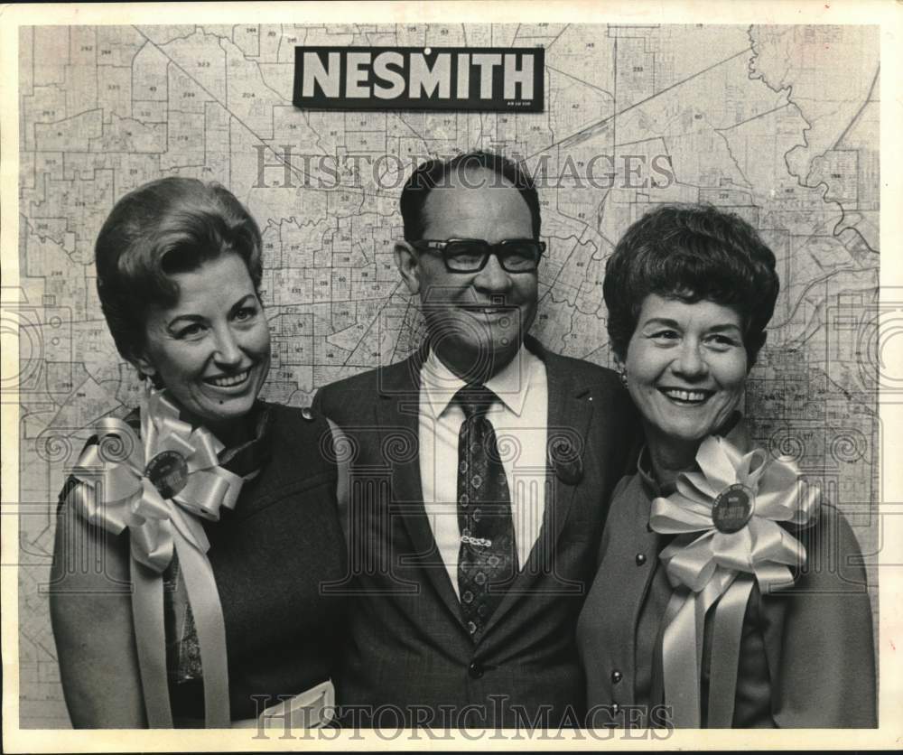 1969 Press Photo Normajean Parker, Robert & Mildred Nesmith, Texas headquarters- Historic Images