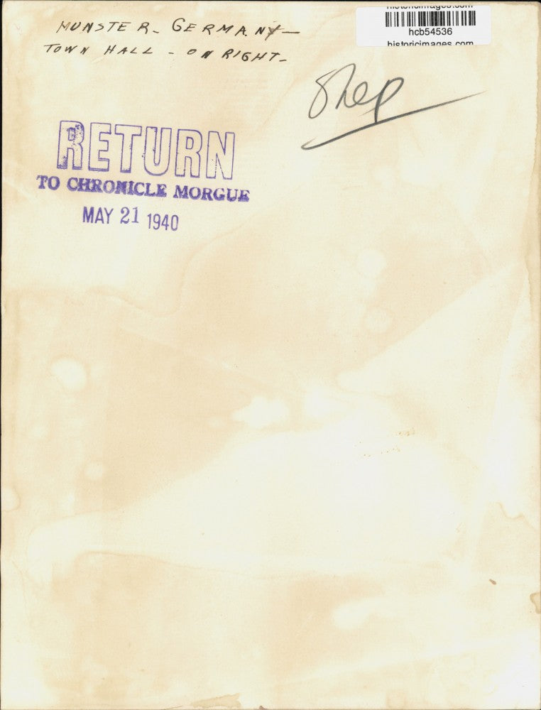 1940 Press Photo Town Hall Exterior during World War II in Munster, Germany