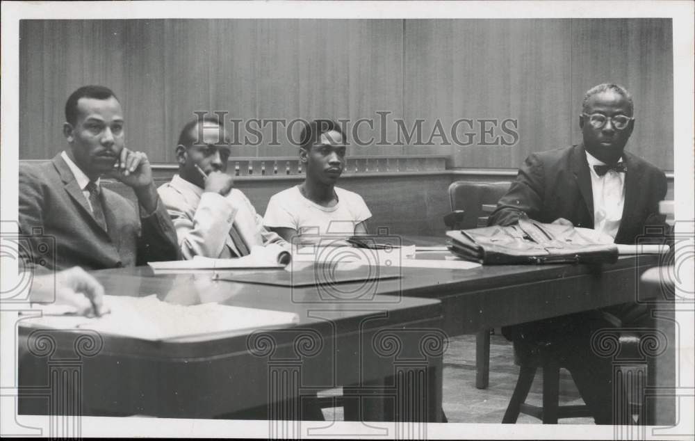 1958 Press Photo George Moses charged with murder during hearing - hcb54828- Historic Images