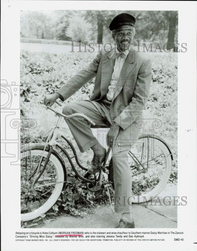 1989 Press Photo Morgan Freeman stars as Hoke Colburn in &quot;Driving Miss Daisy.&quot;- Historic Images