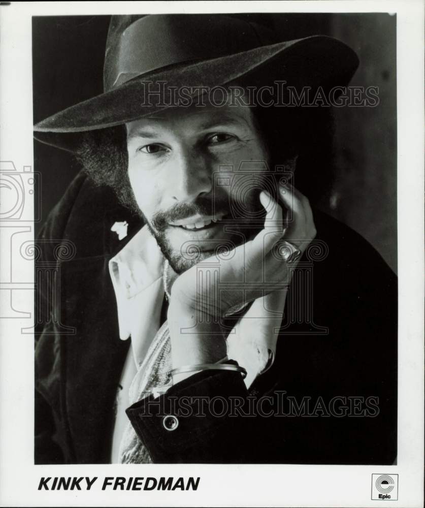 1989 Press Photo Kinky Friedman, Epic Records recording star - hcb55522- Historic Images