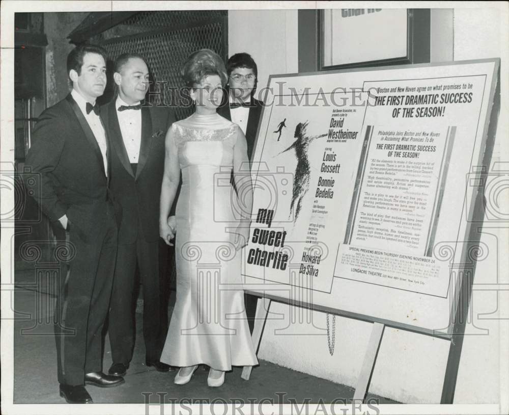 1966 Press Photo David, Dodie and Eric Westheimer at New York play opening.- Historic Images