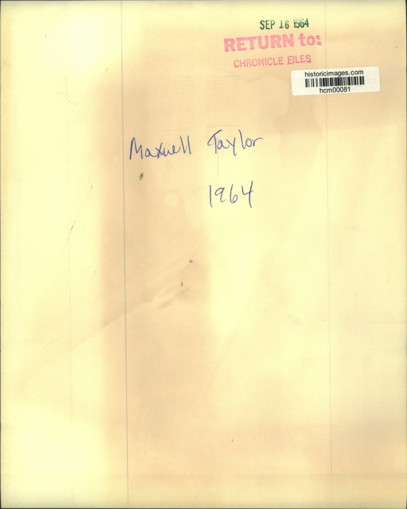 1964 Press Photo South Vietnam ambassador Maxwell Taylor, Hawaii news conference