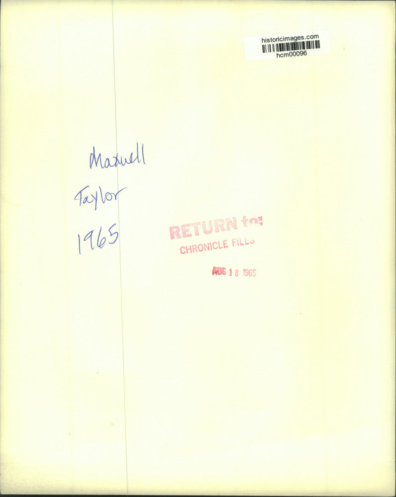 1965 Press Photo Maxwell D. Taylor, retiring Ambassador to Vietnam - hcm00096