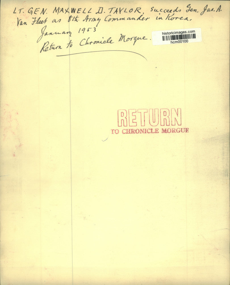 1953 Press Photo Lt. Gen. Maxwell Taylor uses map to brief DC news conference