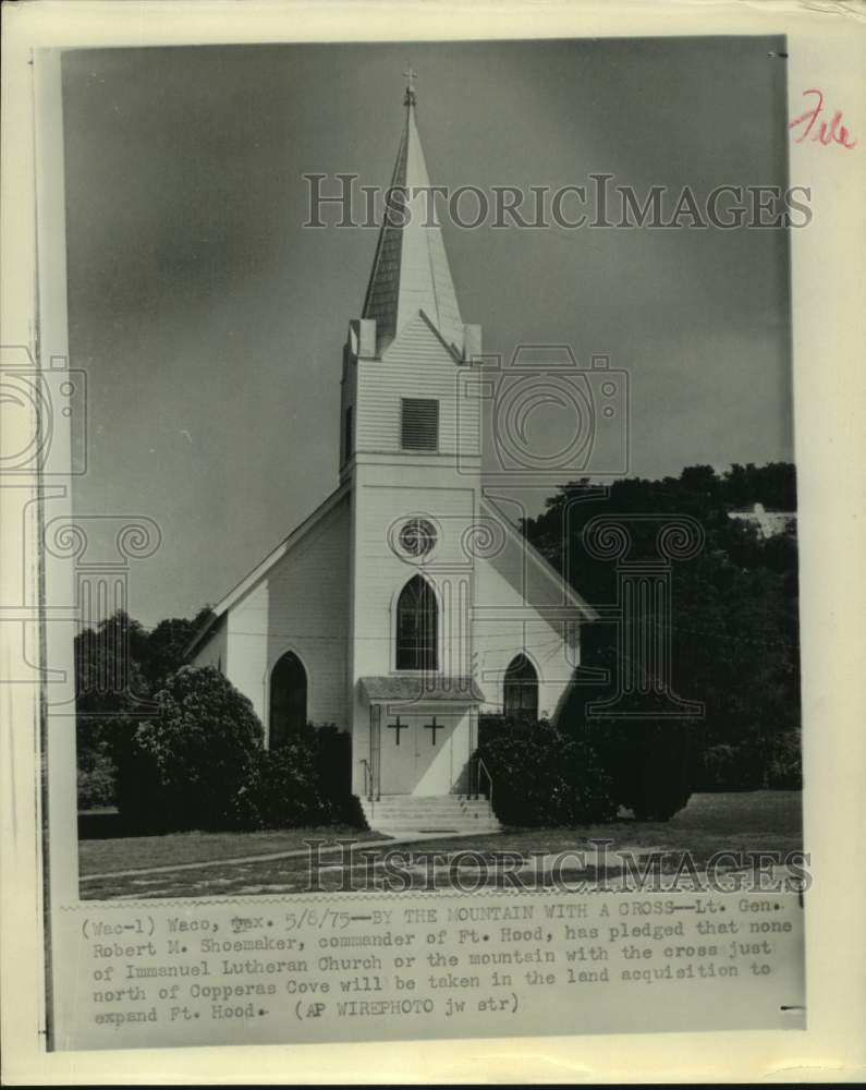 1975 Press Photo Immanuel Lutheran Church, saved from Fort Hood expansion