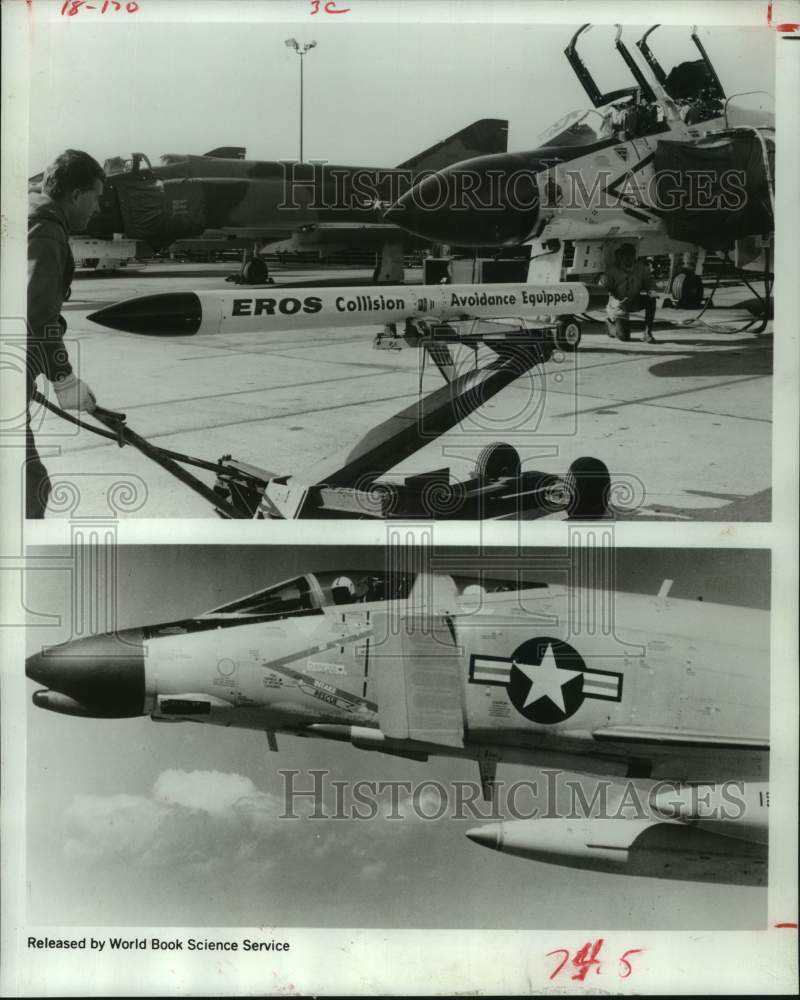 1970 Press Photo Collision Avoidance System loaded into jet fighter - hcm00241