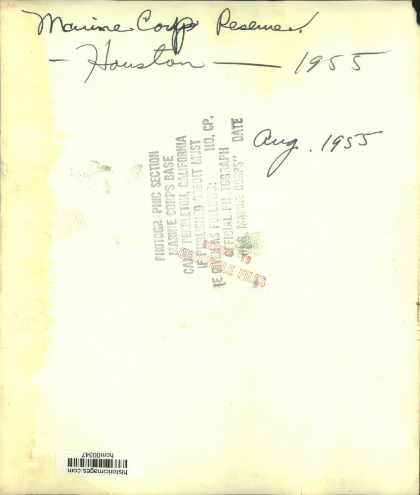 1955 Press Photo Houston Marine Corp Reserve members load plane - hcm00347