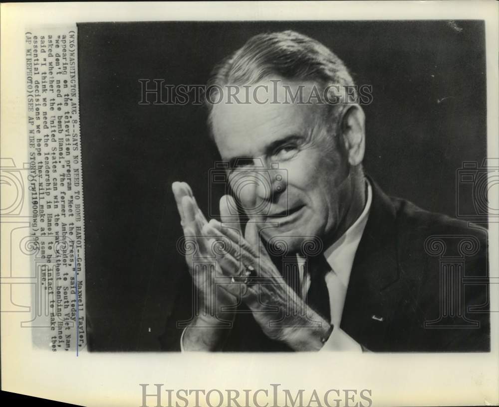1965 Press Photo Gen. Maxwell Taylor on "Meet the Press" - Vietnam War