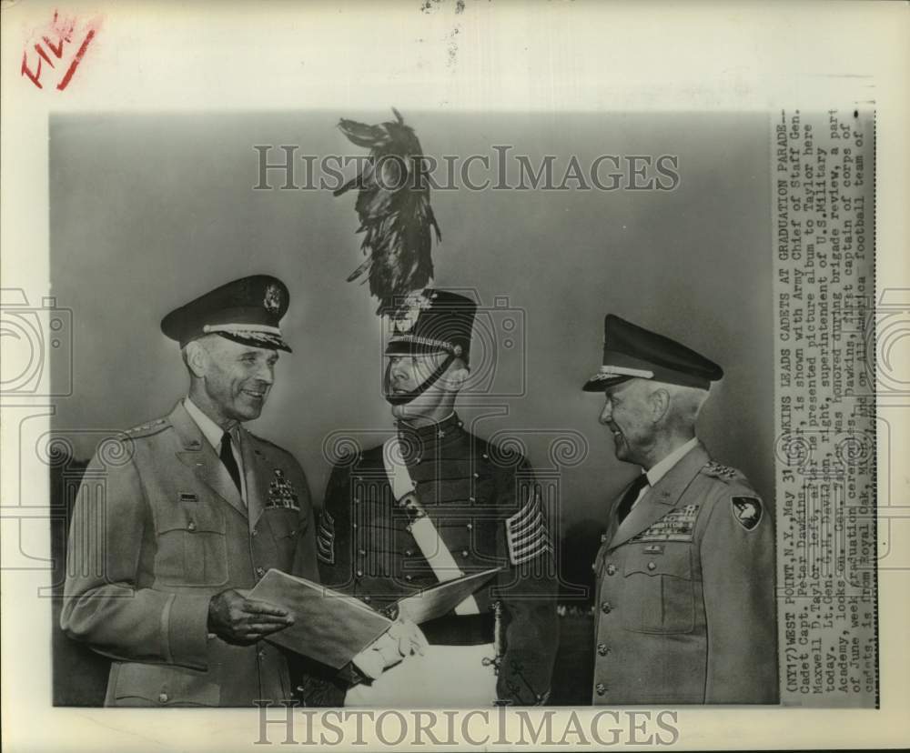 1959 Press Photo Gen. Maxwell Taylor honored at West Point Military Academy, NY
