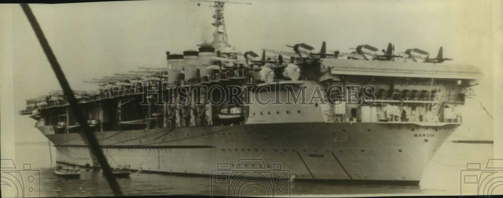 1942 Press Photo U.S. aircraft carrier "Ranger" - hcm00484