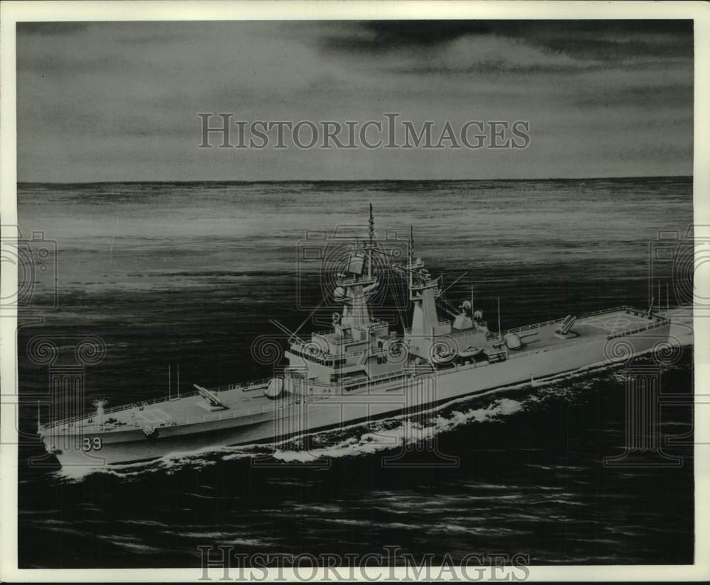 1975 Press Photo USS Texas H 606- Newport News Shipbuilding and Dry Dock Co