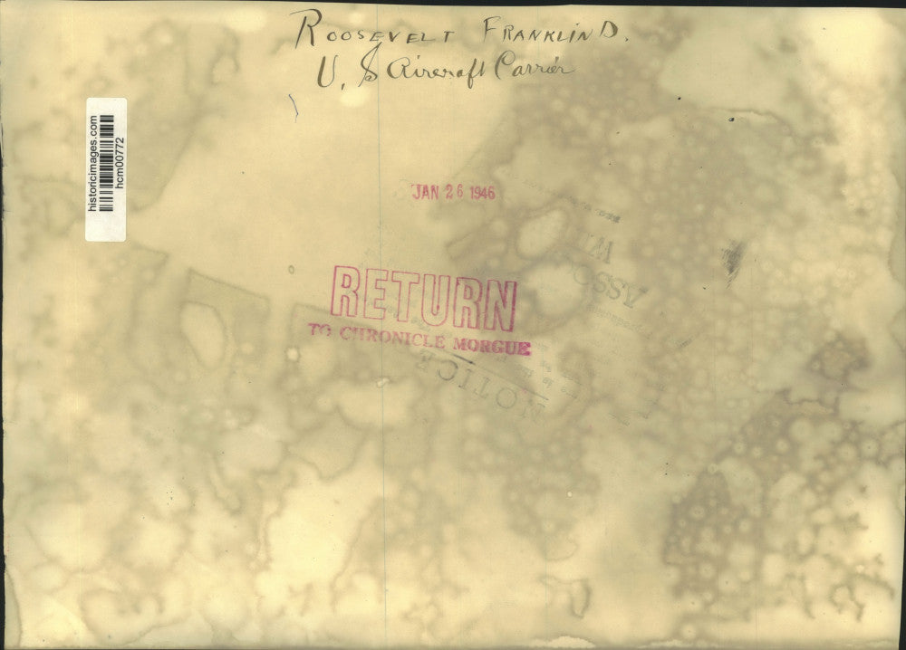 1946 Press Photo Planes soar over aircraft carrier Roosevelt; Caribbean Sea