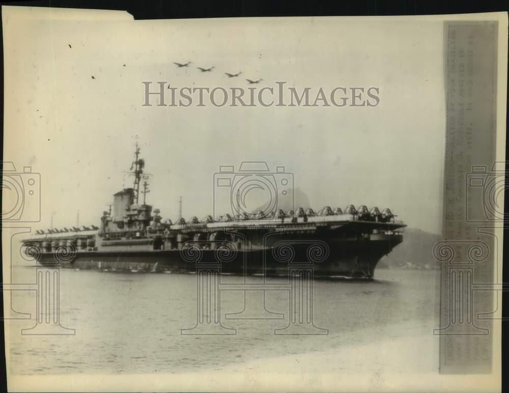 1948 Press Photo Franklin D. Roosevelt aircraft carrier - hcm00777