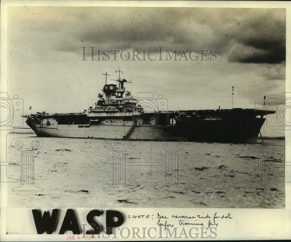 1944 Press Photo USS WASP United States aircraft carrier - hcm00790